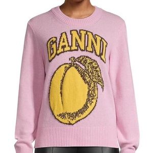 Ganni Wool-Blend Peach Graphic Sweater
XS BNWT